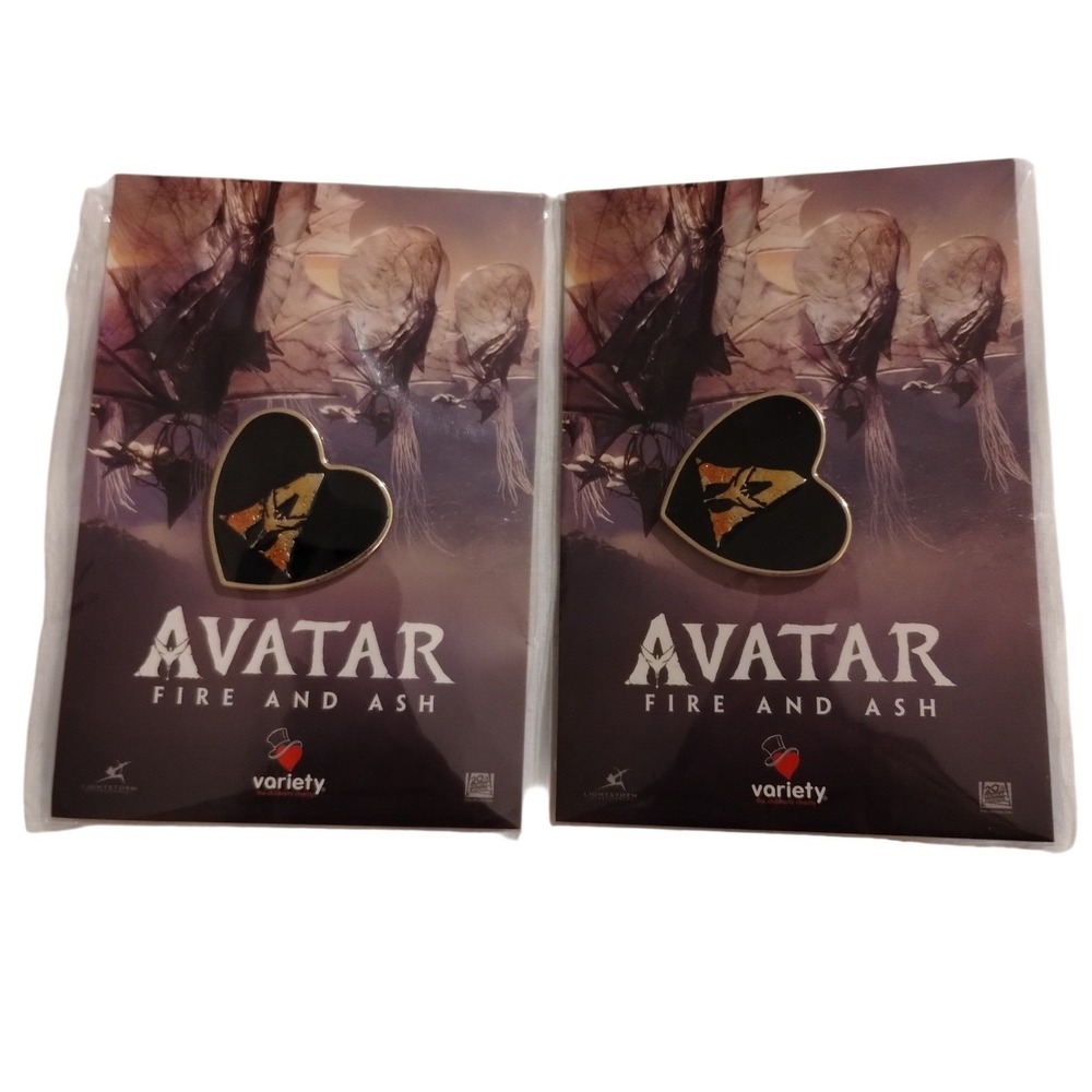 Avatar Fire and Ash Variety Charity Heart Enamel Pin Movie Promo New Sealed (2)